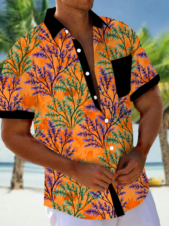 men's floral shirt front view