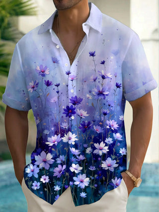 men's floral shirt front view