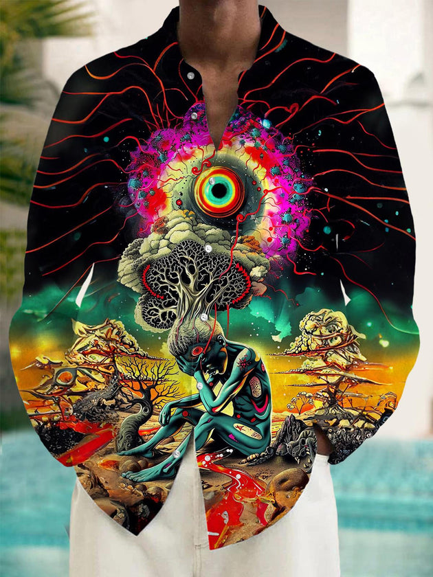 men's art print shirt front view