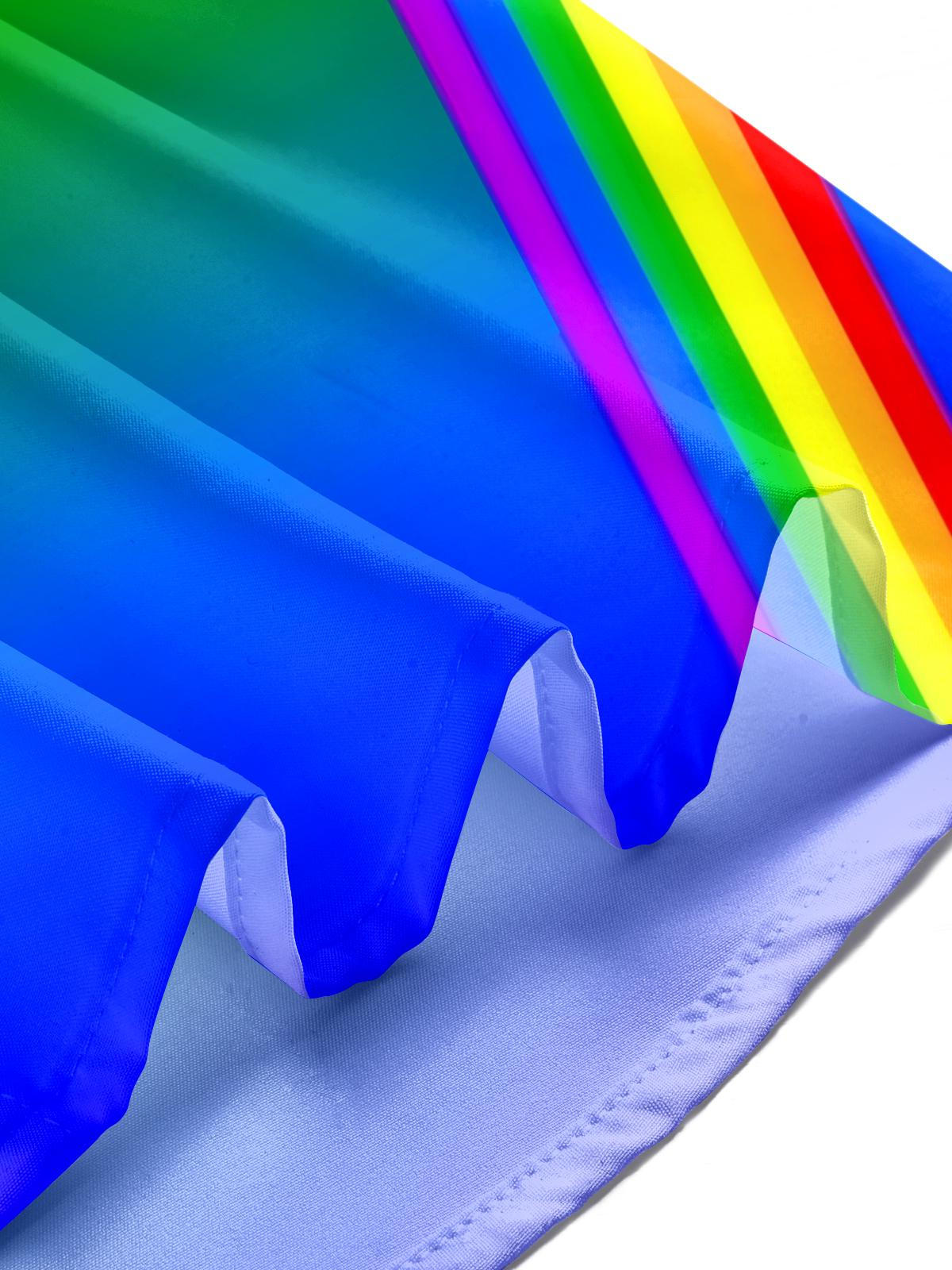 Rainbow Gradient Print Men's Pocket Short Sleeve Shirts