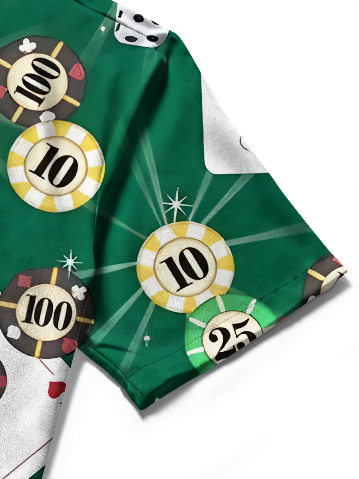 Poker Print Men's Pocket Short Sleeve Shirts