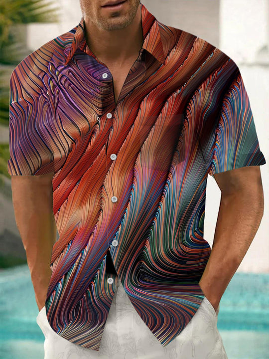 Men's abstract print short sleeve shirt front view
