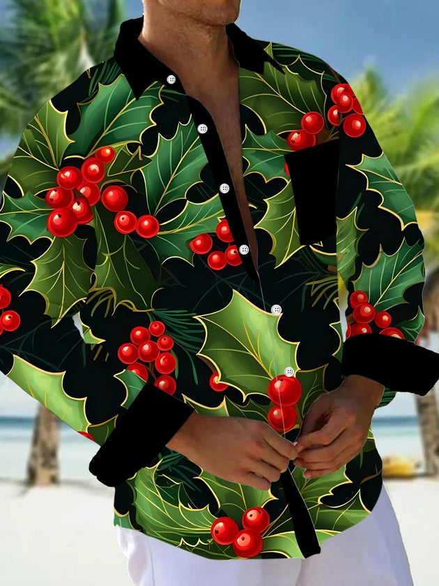 men's Christmas shirt front view holiday party