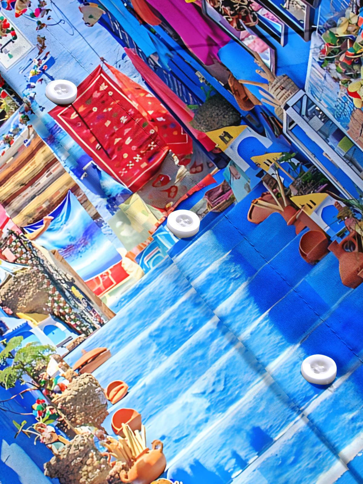 Street Print Men's Pocket Short Sleeve Shirts