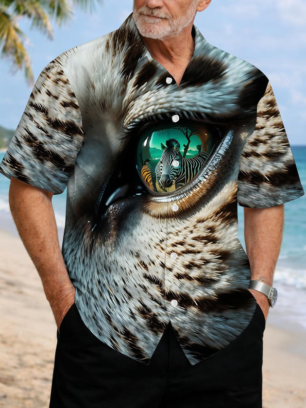men's zebra print shirt front view