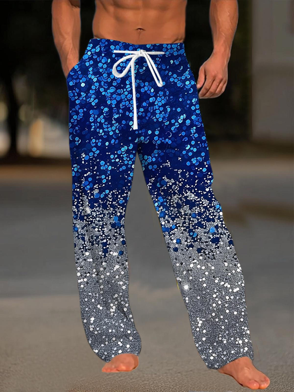 Flash Print Men's Casual Elastic Waist Pants