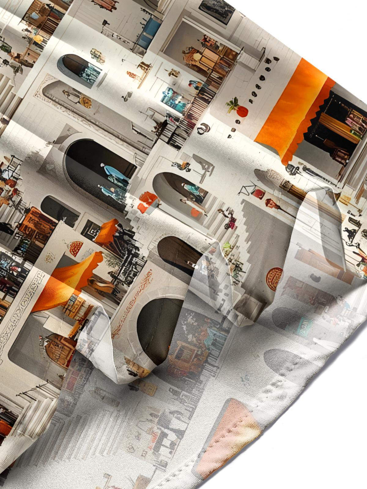 Building Print Men's Pocket Short Sleeve Shirts