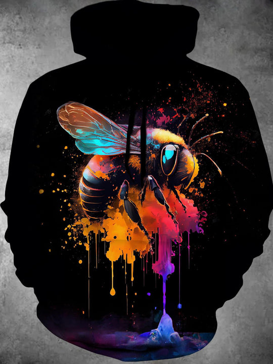 Men's long sleeve pullover hoodie graphic sweatshirt front view