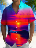 Sea Sunset Men's Pocket Short Sleeve Shirts