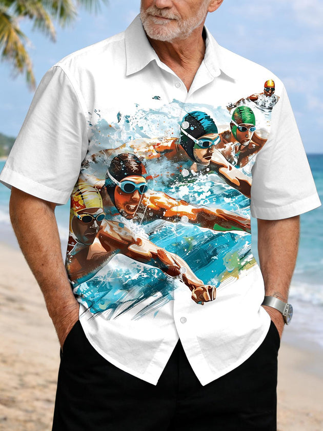 men's sports print shirt front view