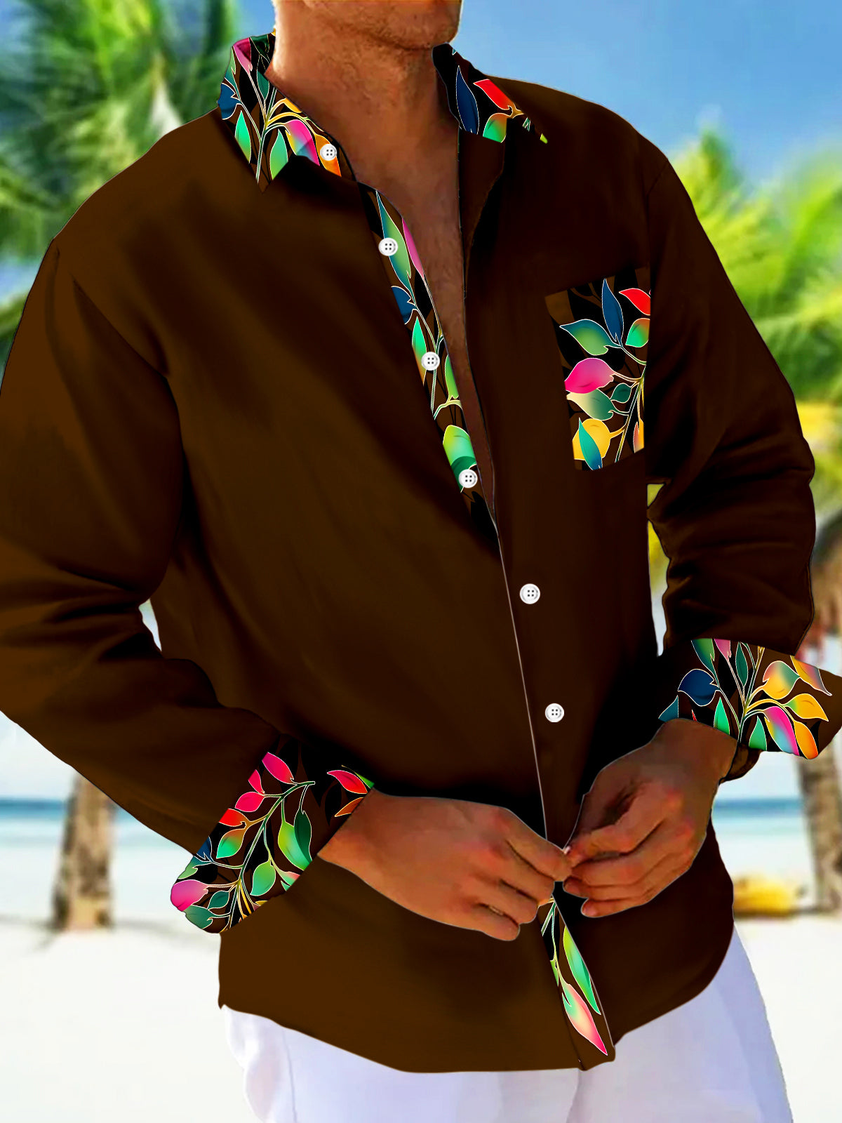 Leaf Men's Pocket Long Sleeve Shirts