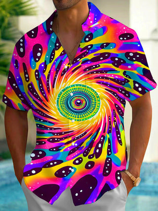 men's abstract print shirt front view