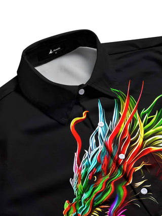 men's Chinese dragon shirt side view