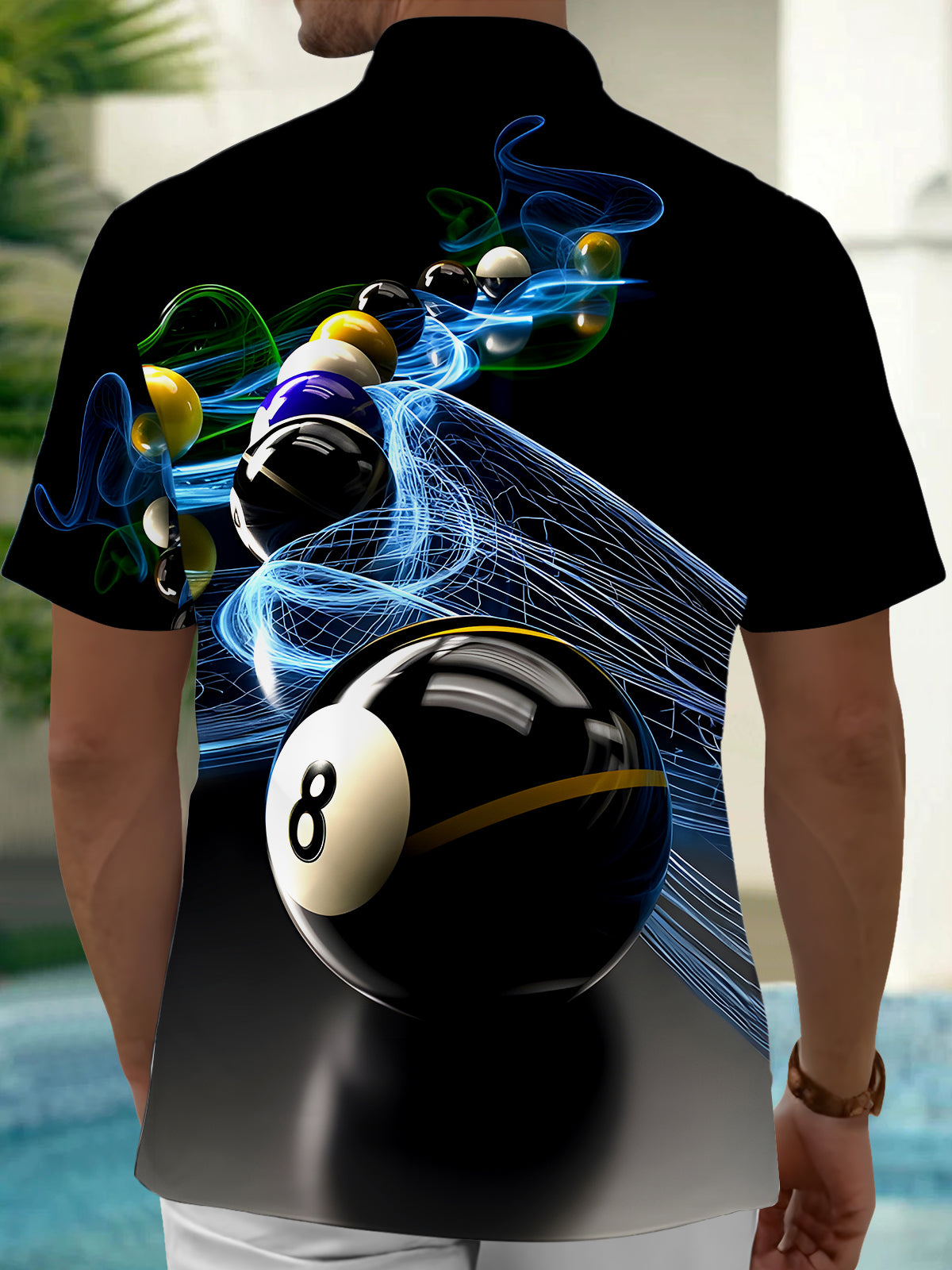 Billiards Men's Pocket Short Sleeve Shirts
