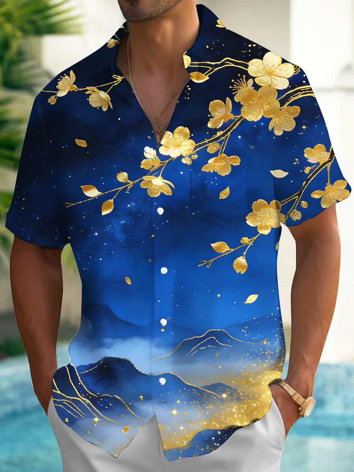 men's art print shirt front view