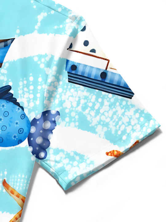 men's Hawaiian shirt close-up short sleeve