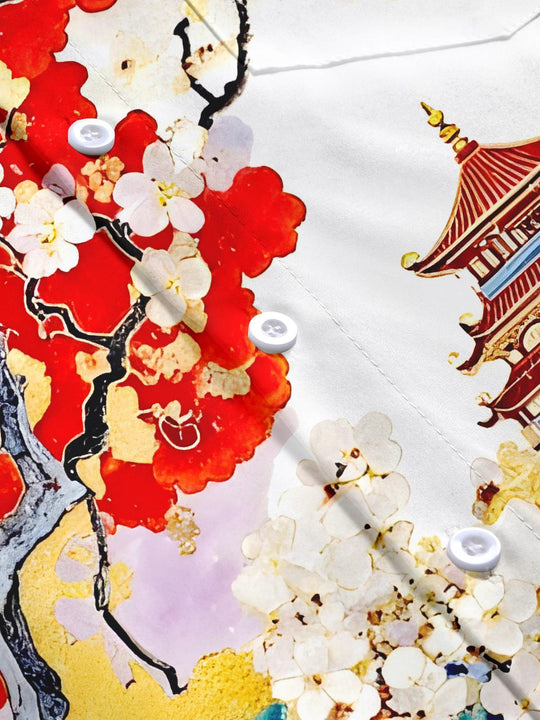 men's floral short sleeve flat lay shirt