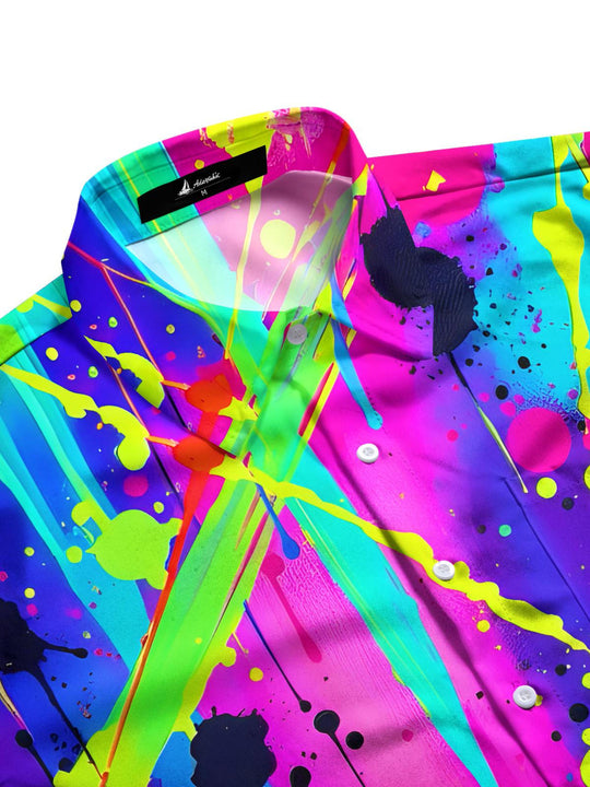 men's tie-dye shirt side view