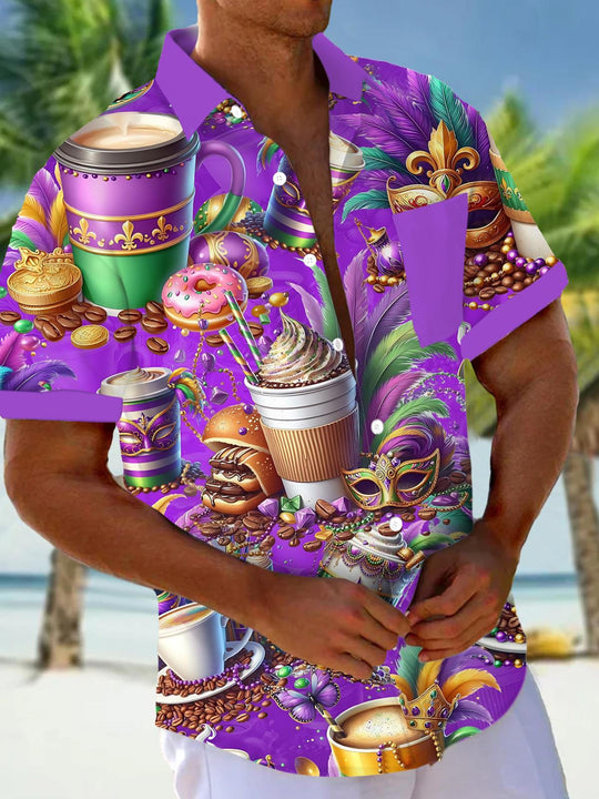 men's Mardi Gras shirt front view