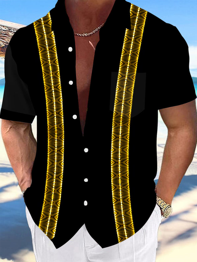 men's patterned sweater shirt front view