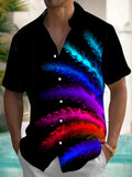 Abstract Print Men's Pocket Short Sleeve Shirts