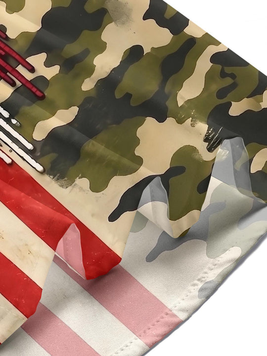 USA 250th Anniversary Camo Eagle Independence Day Men's Pocket Short Sleeve Shirts