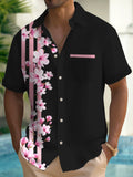 Art Hawaiian Casual Retro Short Sleeve Men's Shirts With Pocket