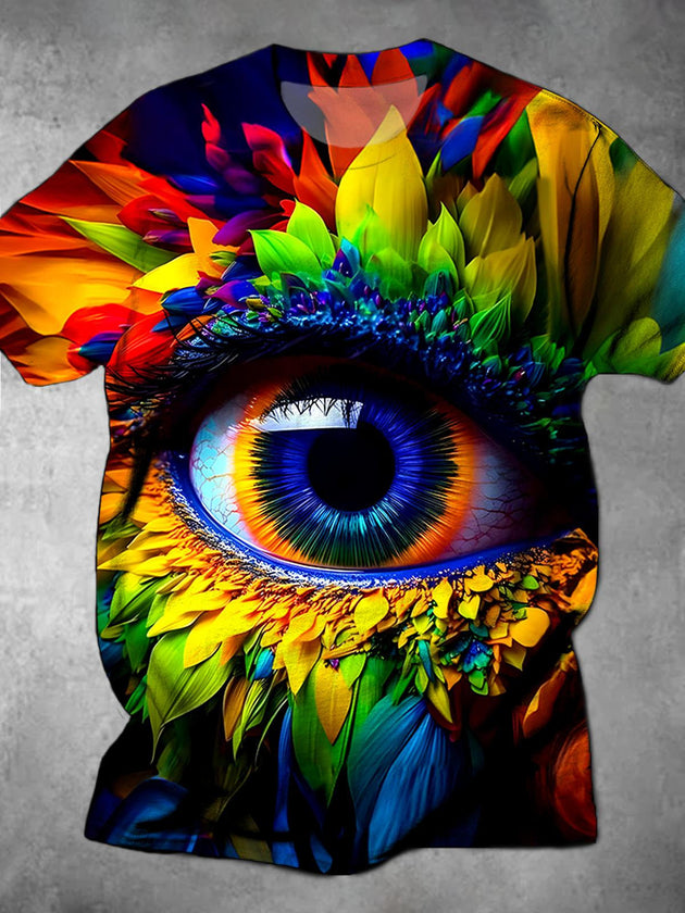 Men's Eyes graphic short sleeve t-shirt front view