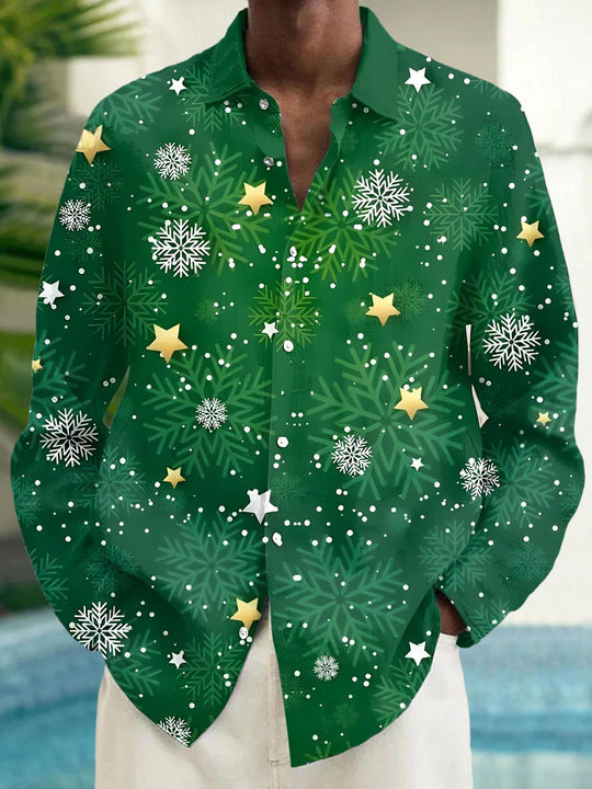 men's Christmas shirt front view holiday party