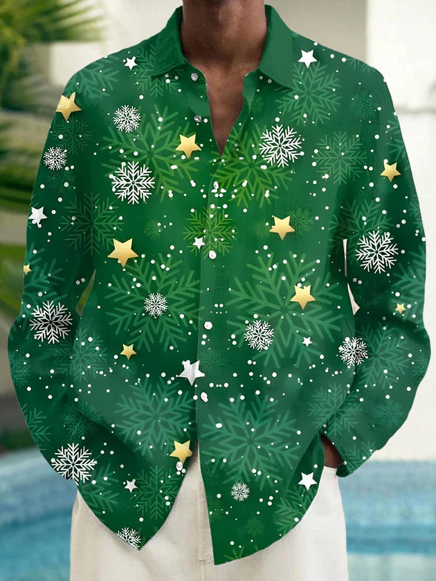 men's Christmas shirt front view holiday party