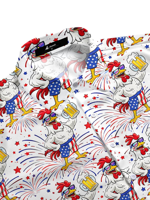 men's USA print shirt side view