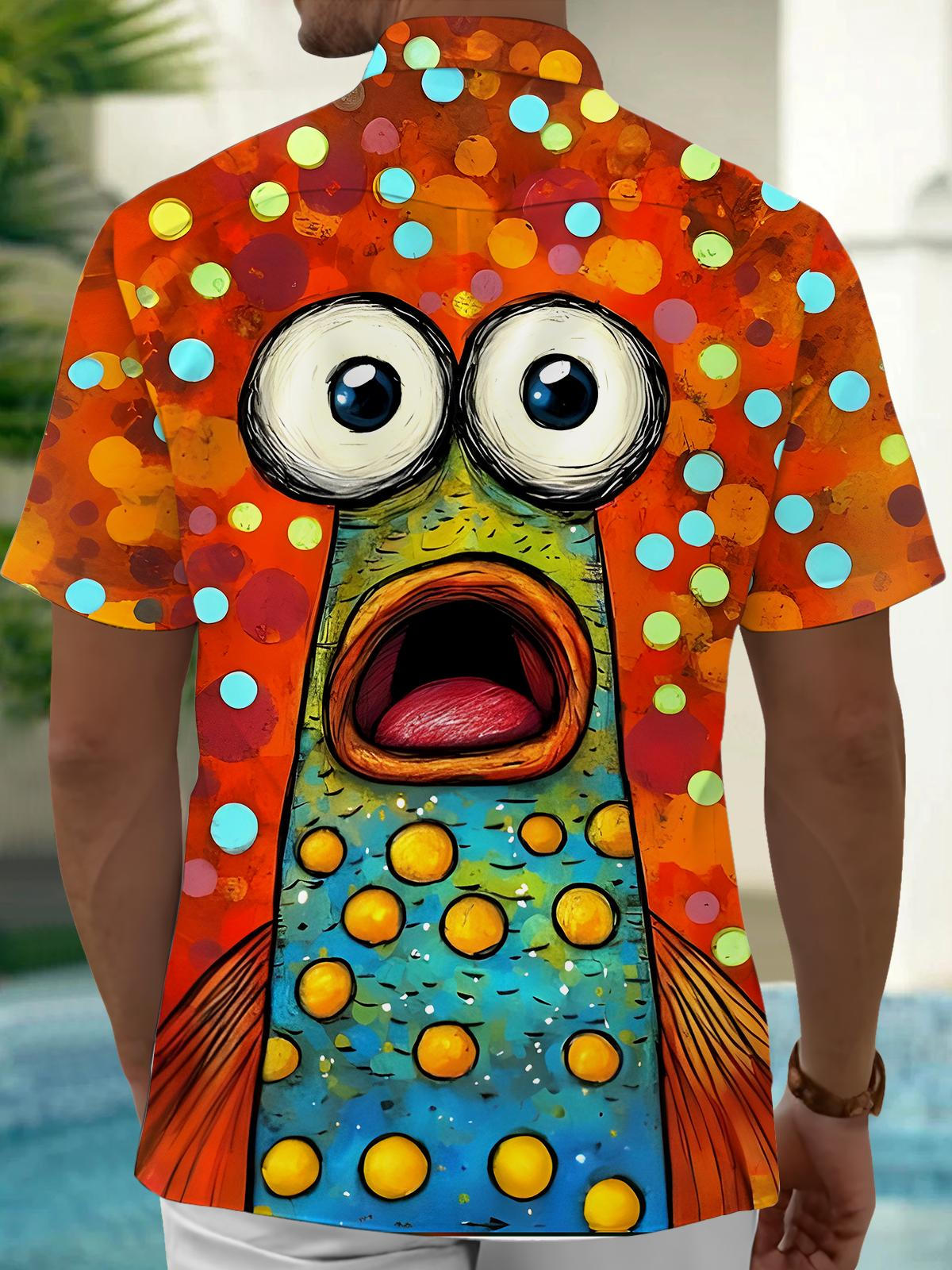 Funny Fish Men's Pocket Short Sleeve Shirts