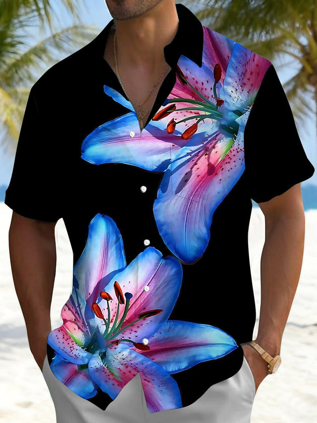 men's floral shirt front view