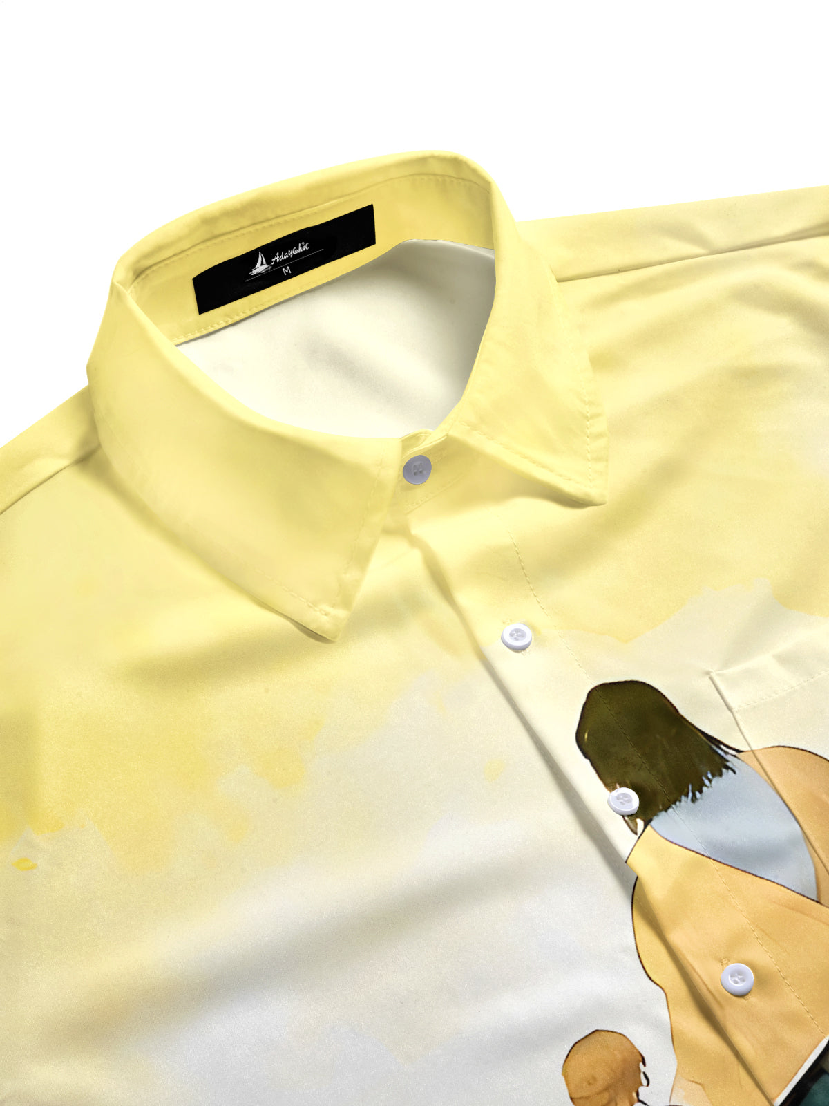 Jesus Child Boating Print Men's Pocket Short Sleeve Shirts