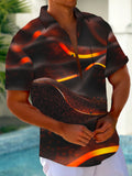 Art Hawaiian Casual Retro Short Sleeve Men's Shirts With Pocket