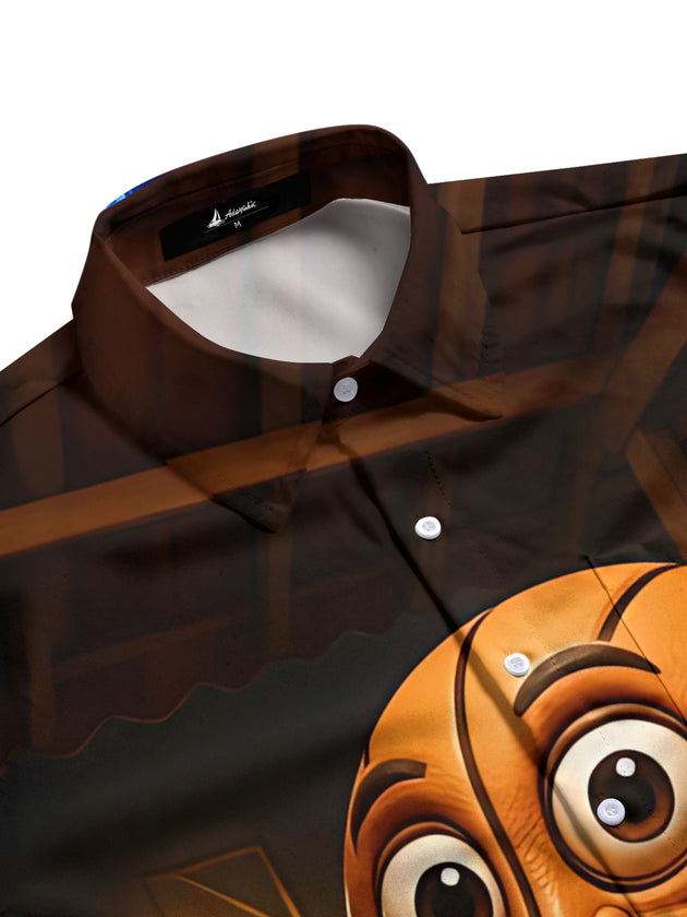 Men's basketball print pocket half sleeve shirt side view