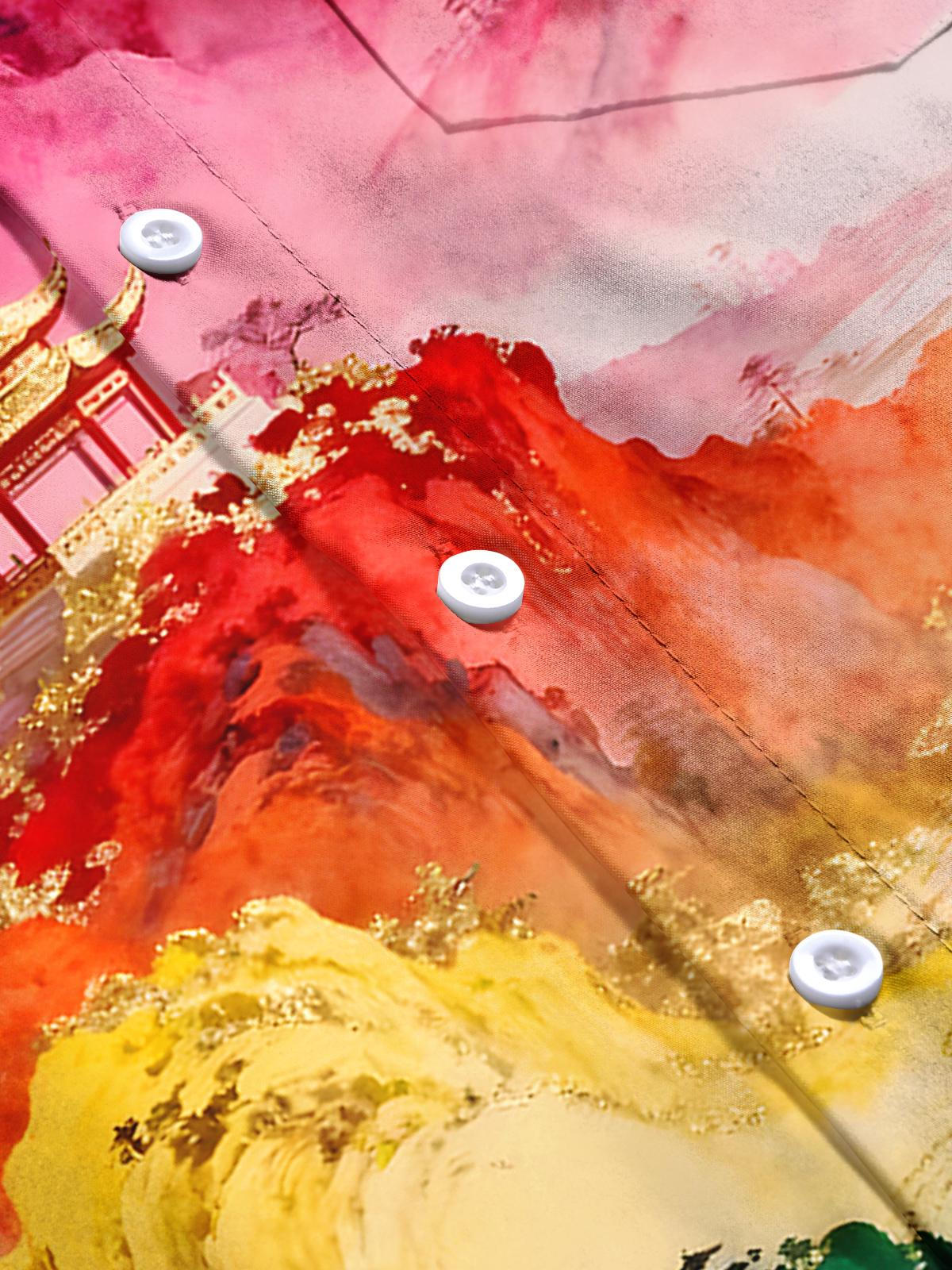 Mountain Courtyard Men's Pocket Short Sleeve Shirts