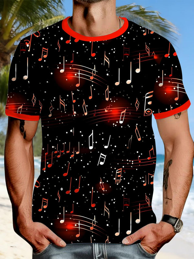 men's music print graphic t-shirt front view