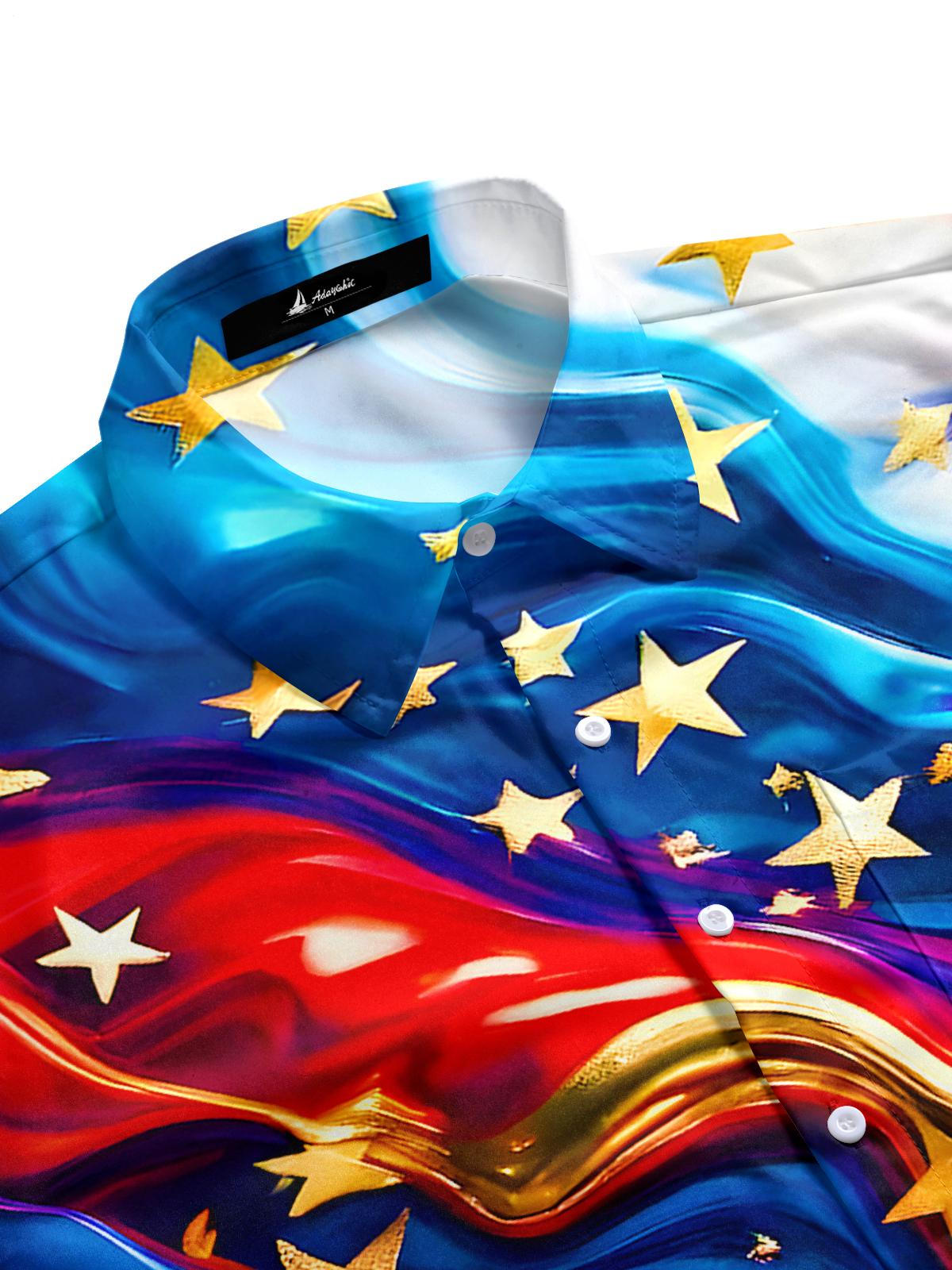 Independence Star Men's Pocket Short Sleeve Shirts