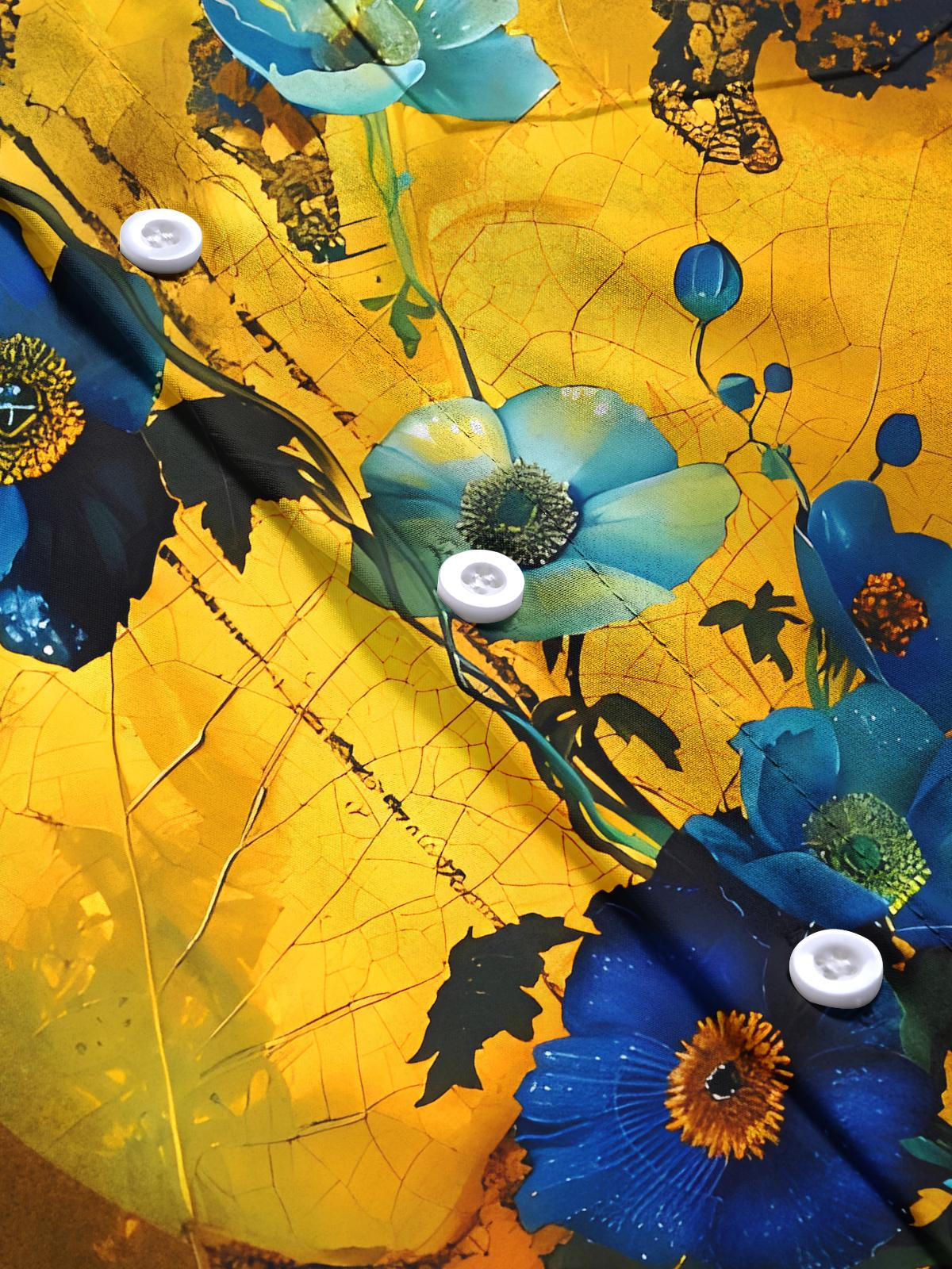 Floral Men's Pocket Short Sleeve Shirts