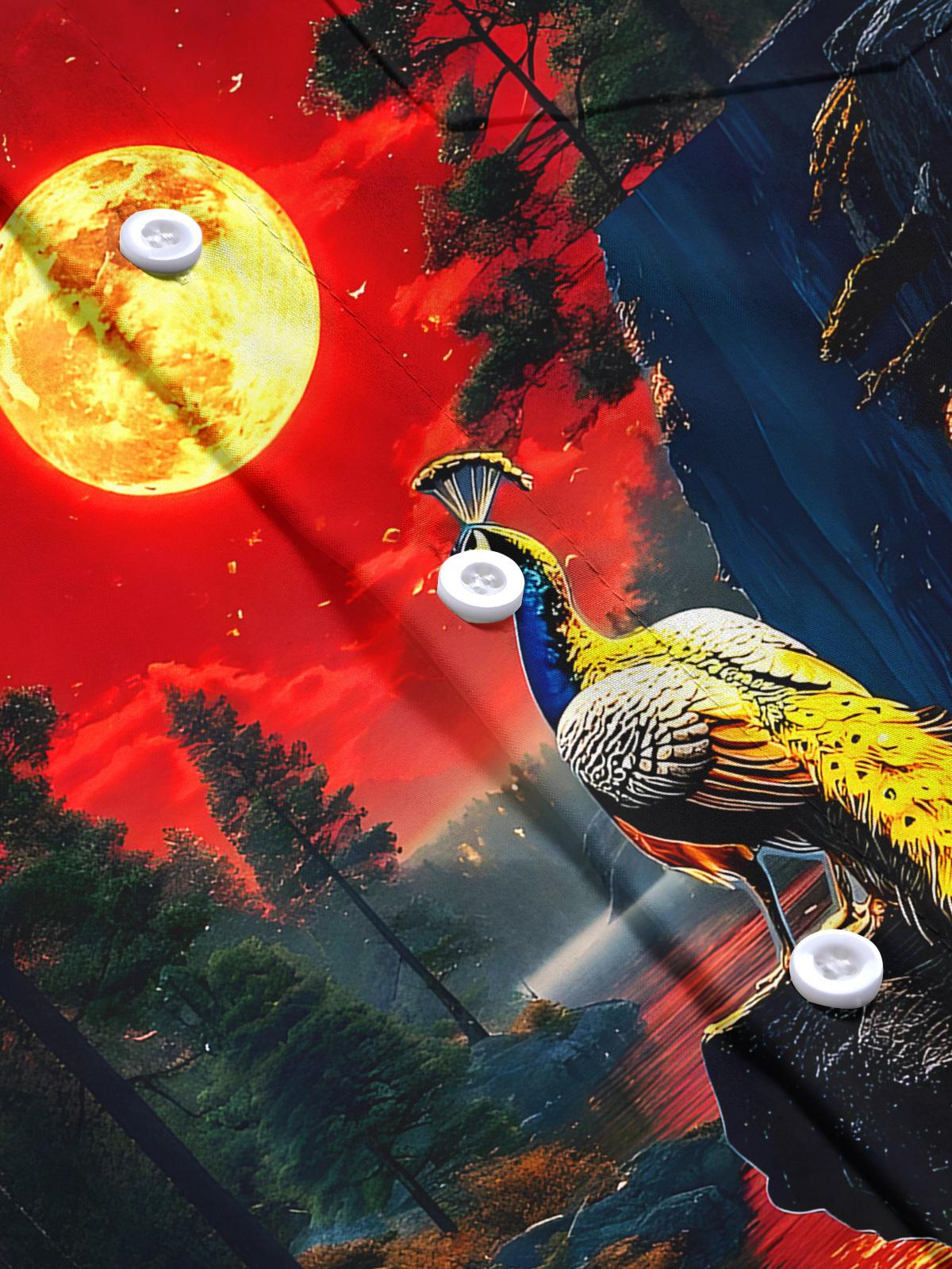 Peacock Men's Pocket Long Sleeve Shirts