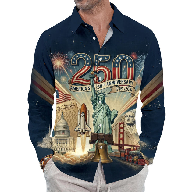men's button up shirt Independence Day view 24