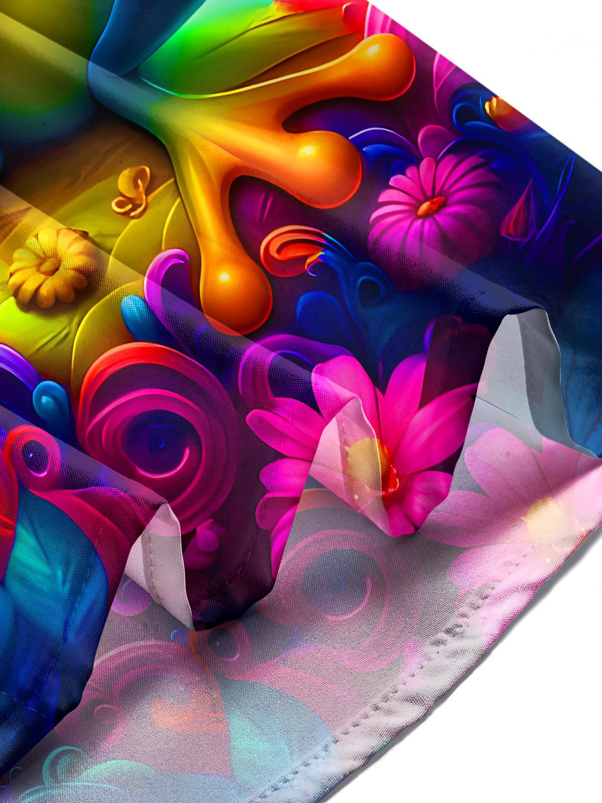 Funny Frog Playing Guitar Floral Men's Pocket Short Sleeve Shirts