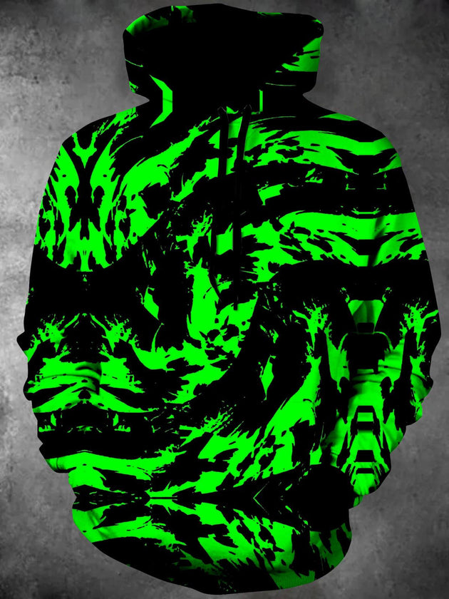 Men's abstract print long sleeve pullover hoodie front view