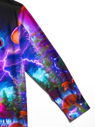 men's psychedelic print shirt close-up full sleeve