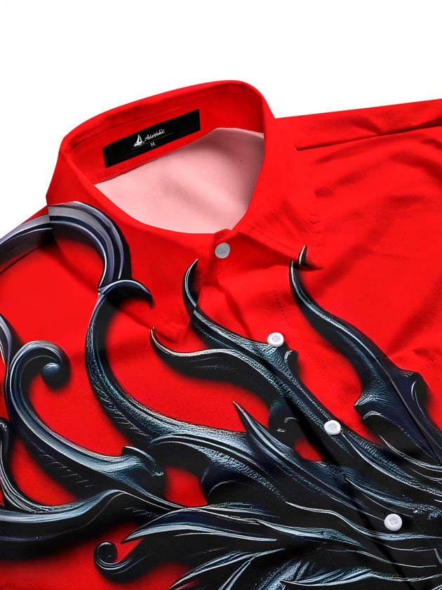 men's Chinese dragon shirt side view