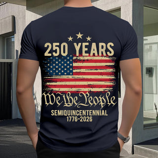 Men casual short sleeve American flag print graphic t-shirt lifestyle view for Independence Day view 32