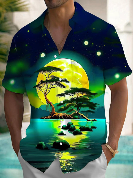 men's patterned sweater shirt front view