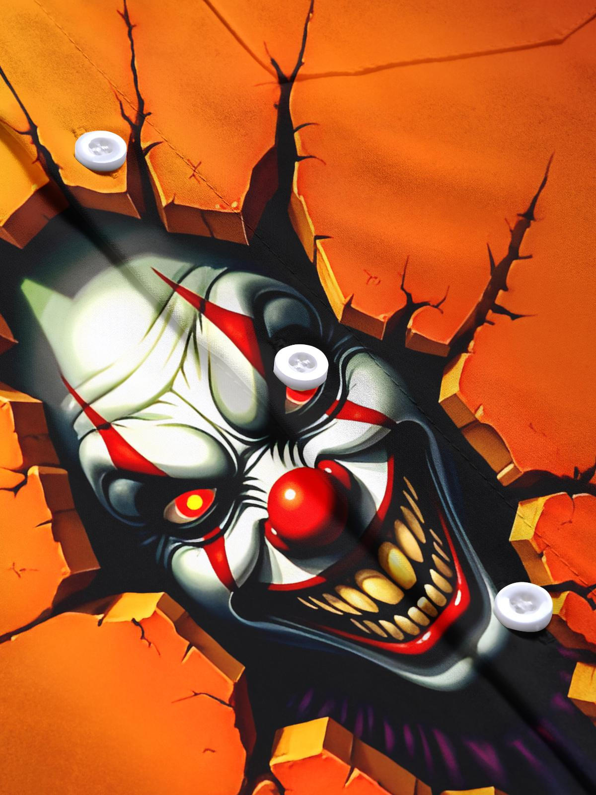 Joker Print Men's Pocket Short Sleeve Shirts