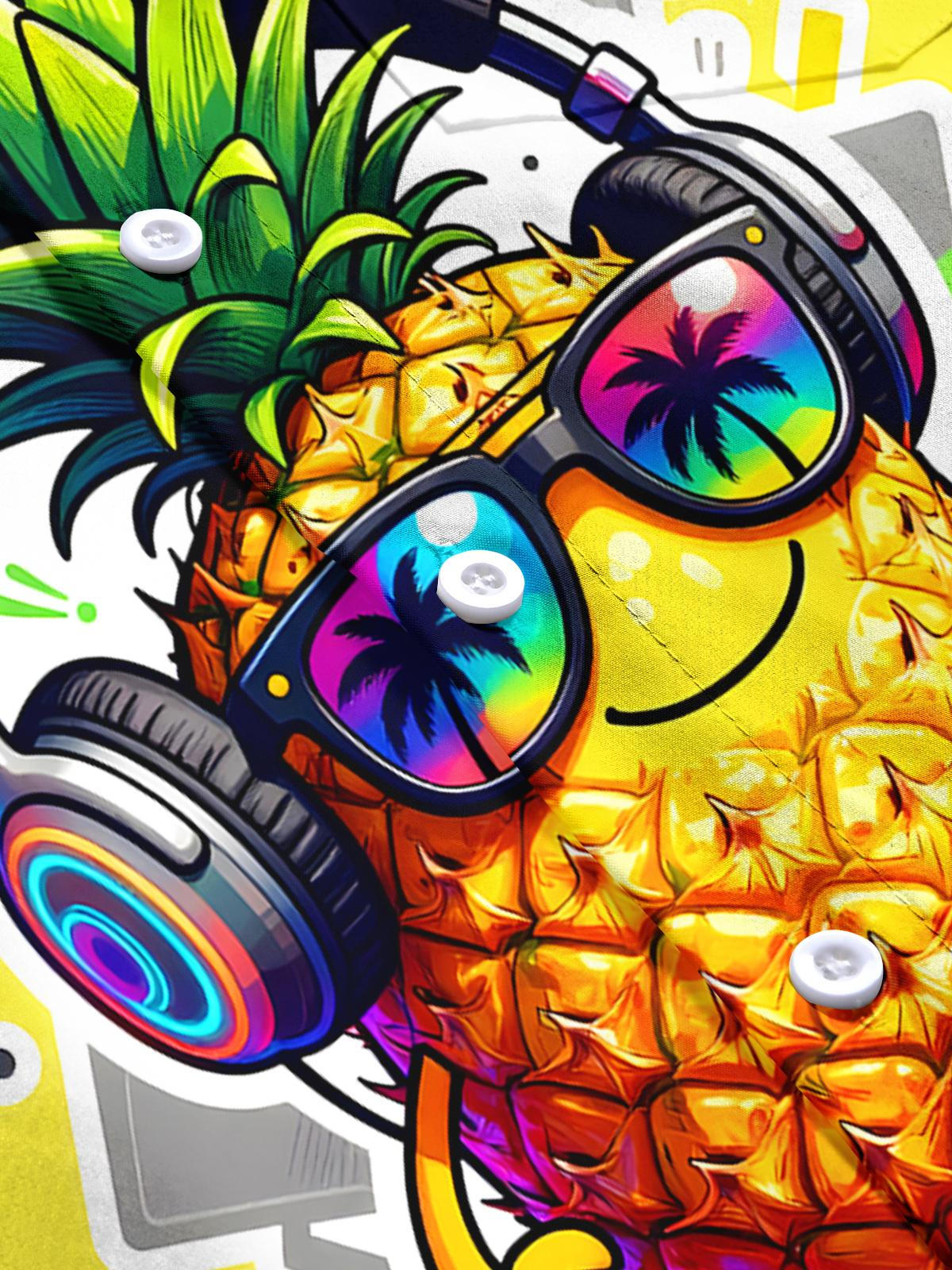 Hawaiian Pineapple Men's Pocket Short Sleeve Shirts